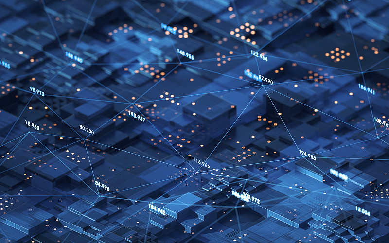 科技感大数据背景3D渲染图片下载
