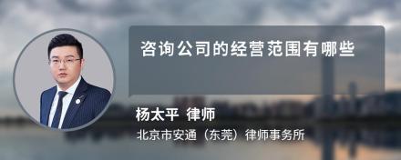 咨询公司的经营范围有哪些