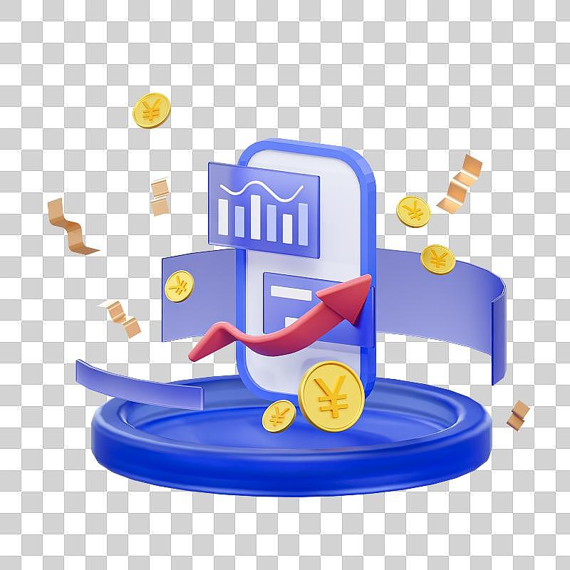 3d金融插画小元素手机图片下载