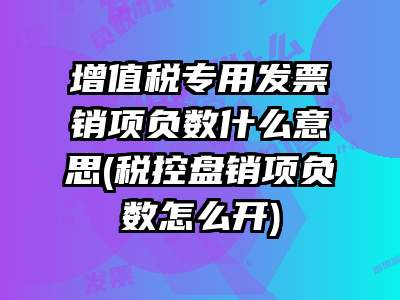 增值税专用发票销项负数什么意思(税控盘销项负数怎么开)