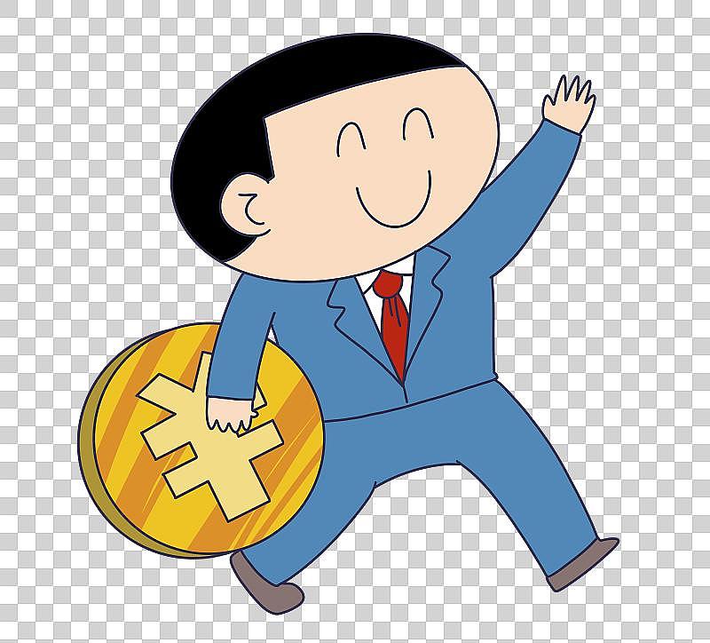元素:手拿金币的人物图片下载