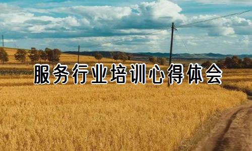 服务行业培训心得体会