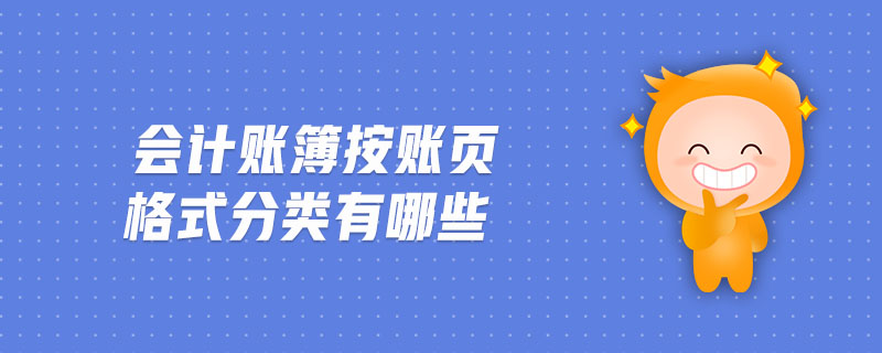 会计账簿按账页格式分类有哪些