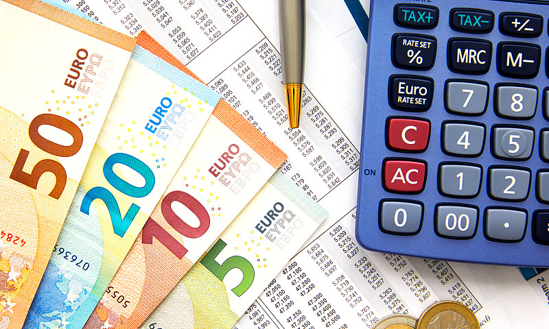 欧元，财务分类账，计算器图片下载