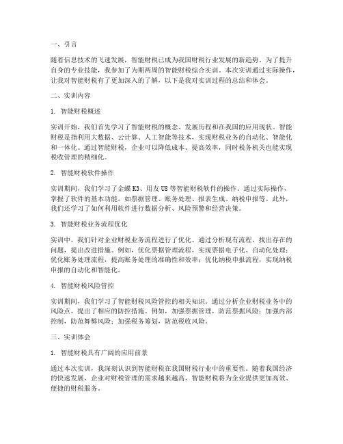 智能财税综合实训实训报告