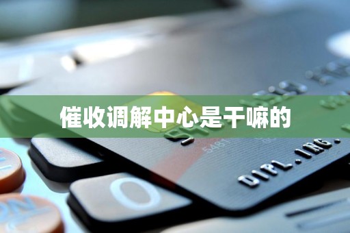 催收调解中心是干嘛的